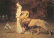 Briton Riviere Una and Lion oil on canvas